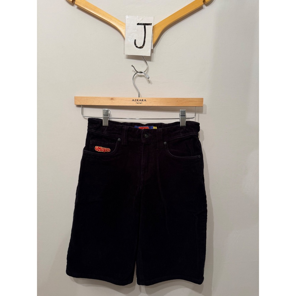Empyre Jorts Corduroy Skater Embroidered Black Kids Size 24
